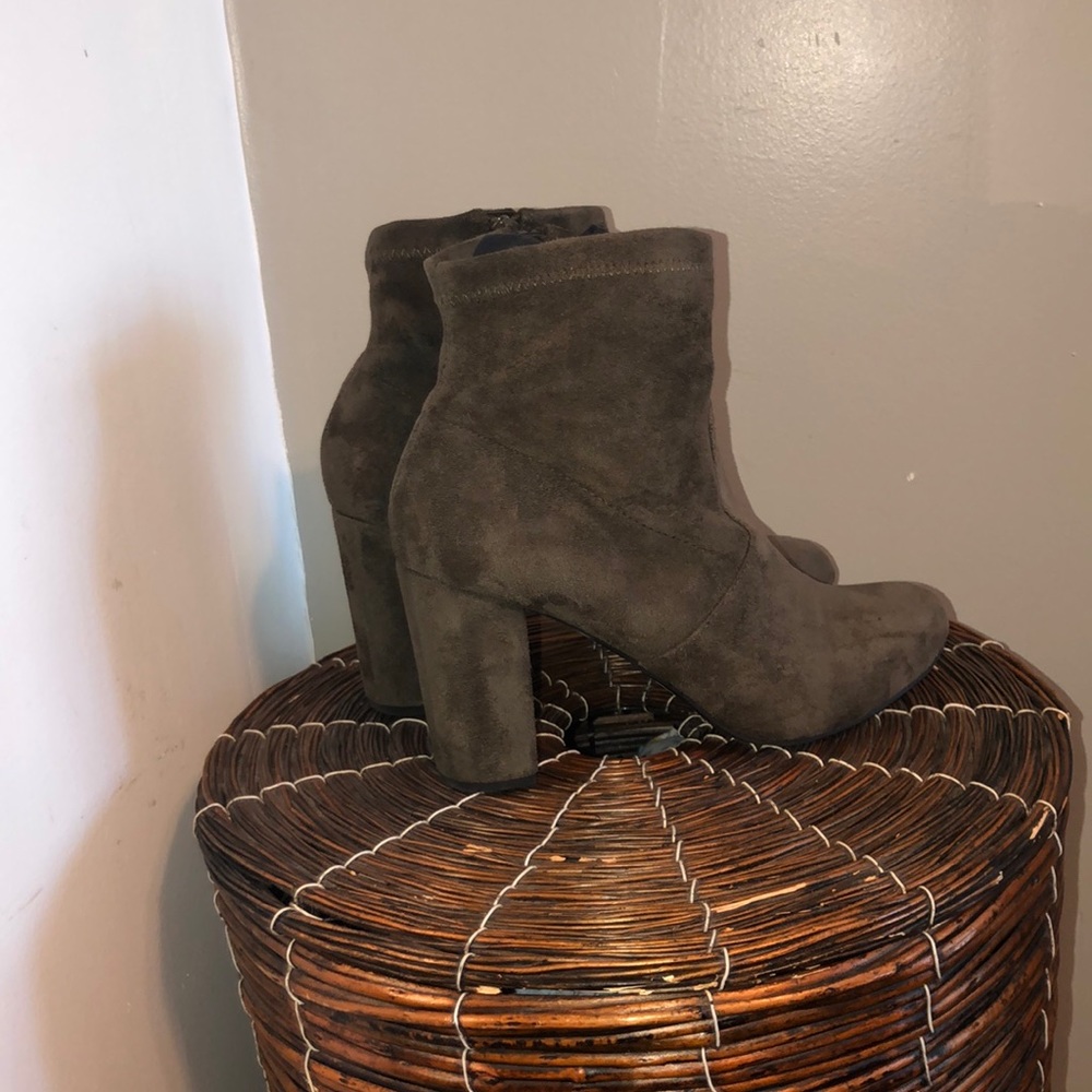 Lane Bryant Olive suede booties
